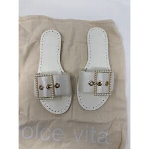 New Dolce Vita Women's Dasa Embellished Buckled Slide Flat Sandals Women's 5.5